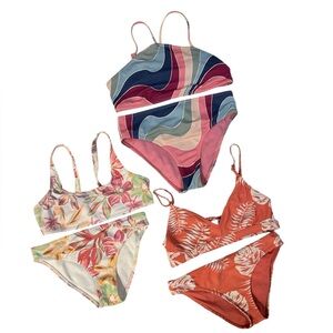 Bundle of 3 Roxy girls bathing suits — size 10!!